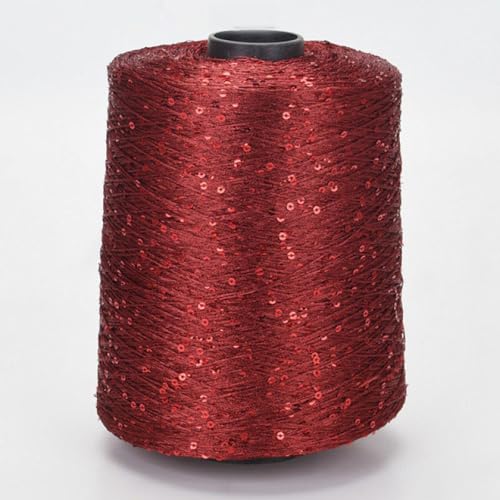 500g Häkelgarn zum Stricken mehrfarbiges Paillette-Garn mit Pailletten Summer Ice Silk Mercerisiertes Garn A-14 von UGEFKMQ