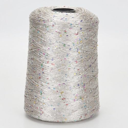 500g Häkelgarn zum Stricken mehrfarbiges Paillette-Garn mit Pailletten Summer Ice Silk Mercerisiertes Garn A-23 von UGEFKMQ