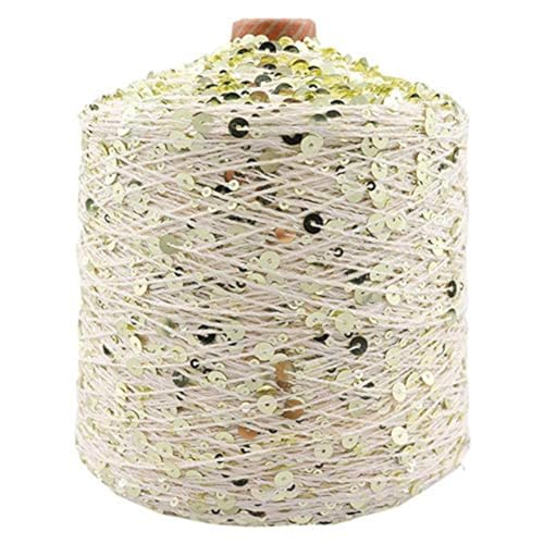 Baumwoll Pailletten Garn 50G/140M Pailletten-Häkelgarn Spezielles Paillettengarn 6 Mm + 3 Mm Diy-Kleidungszubehör Stoffpuppen-Strickgarn 1Pc A-11 von UGEFKMQ