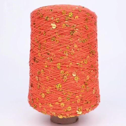 Baumwoll Pailletten Garn Glitzergarn 50G/140M 6/3 Mm Pailletten-Häkelgarn Weiß Silberfarben Glänzend Glitzerndes Strickgarn Zubehörgarn Diy Makramee Taschentuch 2Pc A- von UGEFKMQ