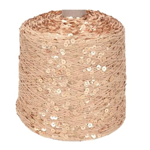 Baumwoll Pailletten Garn Pailletten-Theread 50G/140M Baumwollgarn 6 Mm/3 Mm Spezielles Paillettengarn Diy-Kleidungszubehör Stoffpuppen-Strickgarn 2Pc A-15 von UGEFKMQ