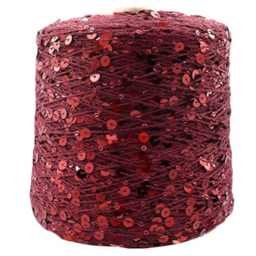 Baumwoll Pailletten Garn Paillettengarn 50G/140M Baumwollgarn 6 Mm + 3 Mm Spezielles Glitzerndes Garn Diy-Kleidungszubehör Stoffpuppen-Strickgarn 8Pc A-4 von UGEFKMQ