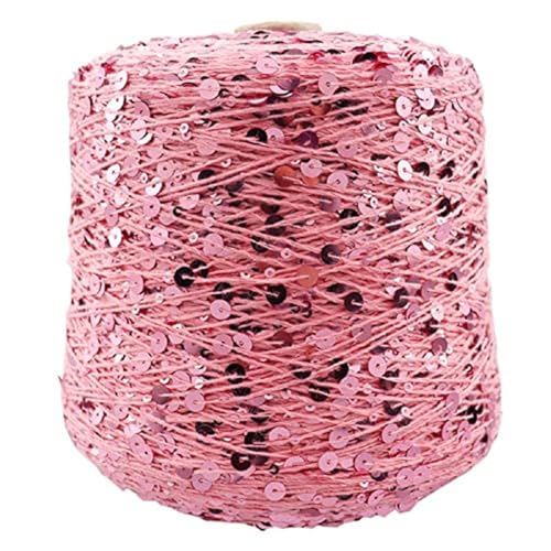 Baumwoll Pailletten Garn Paillettengarn 6/3 Mm Garn Stricken Häkeln 50G/Knäuel/140 M Baumwollgarn Diy Häkeltasche Tuch Zubehörgarn 1Pc A-9 von UGEFKMQ