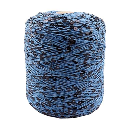 Baumwolle Garn 50G/140M Pailletten-Häkelgarn Spezielles Paillettengarn 6 Mm + 3 Mm Diy-Kleidungszubehör Stoffpuppen-Strickgarn 1Pc A-14 von UGEFKMQ