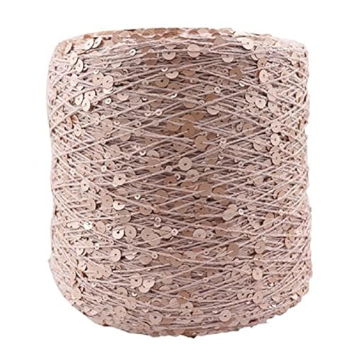 Baumwolle Garn Pailletten-Theread 50G/140M Baumwollgarn 6 Mm/3 Mm Spezielles Paillettengarn Diy-Kleidungszubehör Stoffpuppen-Strickgarn 2Pc A-14 von UGEFKMQ