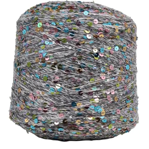 Baumwolle Pailletten Garn 50G/140M Pailletten-Häkelgarn Spezielles Paillettengarn 6 Mm + 3 Mm Diy-Kleidungszubehör Stoffpuppen-Strickgarn 1Pc A-8 von UGEFKMQ