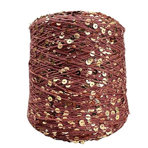 Baumwolle Pailletten Garn 50G Sparkle Yarn 140M Baumwollgarn 6Mm+3Mm Lame Yarn Pailletten-Theread-Zubehör Art Yarn 4Pc A-13 von UGEFKMQ