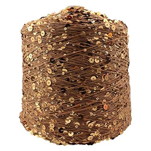 Baumwolle Pailletten Garn Paillettengarn 50G/140M Baumwollgarn 6 Mm + 3 Mm Spezielles Glitzergarn Diy-Kleidungszubehör Stoffpuppen-Strickgarn 8Pc A-14 von UGEFKMQ