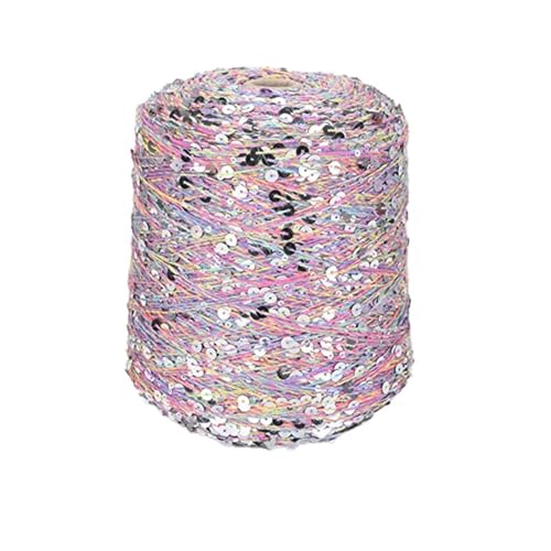 Baumwolle Strickgarn Pailletten-Theread 50G/140M Baumwollgarn 6/3 Mm Glitzerndes Garn Pailletten-Theread Accessoires Fantasy-Garn Spitzengarn Kunstgarn 2Pc A-14 von UGEFKMQ