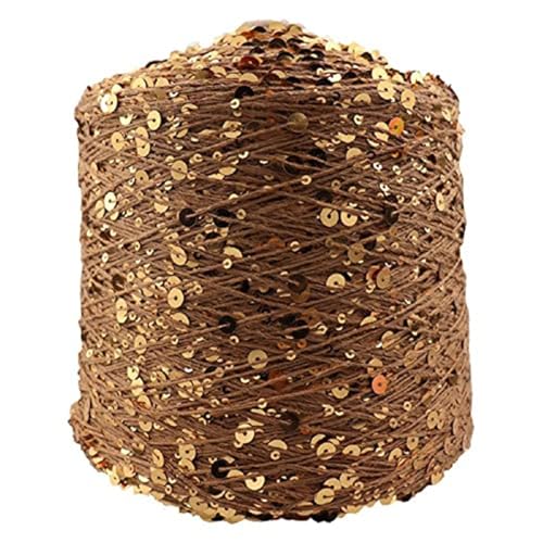 Baumwollgarn Glitzer Pailletten-Theread 50G/140M Baumwollgarn 6 Mm/3 Mm Spezielles Paillettengarn Diy-Kleidungszubehör Stoffpuppen-Strickgarn 1Pc A-17 von UGEFKMQ