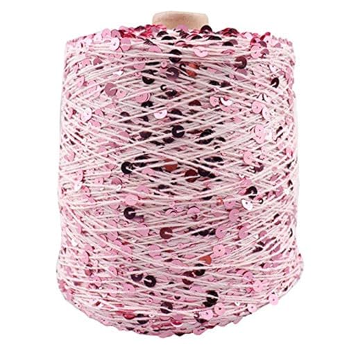 Baumwollgarn Glitzer Paillettengarn 50G/140M Baumwollgarn 6 Mm + 3 Mm Spezielles Glitzerndes Garn Diy-Kleidungszubehör Stoffpuppen-Strickgarn 4Pc A-5 von UGEFKMQ