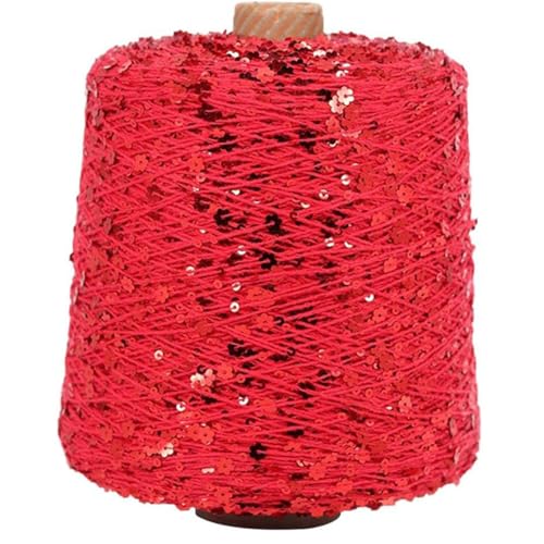 Gefärbtes Garn 50G/140M Pailletten-Häkelgarn Spezielles Paillettengarn 6 Mm + 3 Mm Diy-Kleidungszubehör Stoffpuppen-Strickgarn 1Pc A-7 von UGEFKMQ