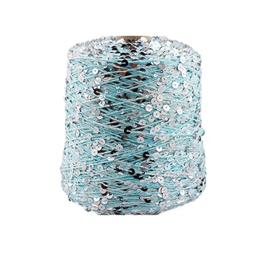 Gefärbtes Garn Pailletten-Theread 50G/Knäuel/140 M Baumwollgarn 6/3 Mm Glitzerndes Garn Pailletten-Theread Accessoires Fantasy-Garn Spitzengarn Kunstgarn 1Pc A-6 von UGEFKMQ