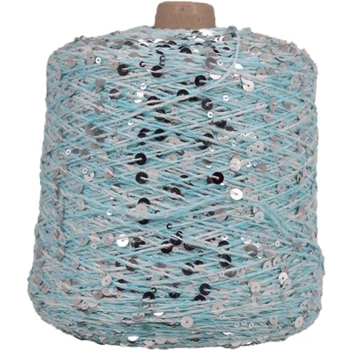 Gefärbtes Garn Paillettengarn 50G/140M Baumwollgarn 6 Mm + 3 Mm Glitzerndes Garn Pailletten-Theread Diy-Theread-Zubehör 2Pc A-6 von UGEFKMQ