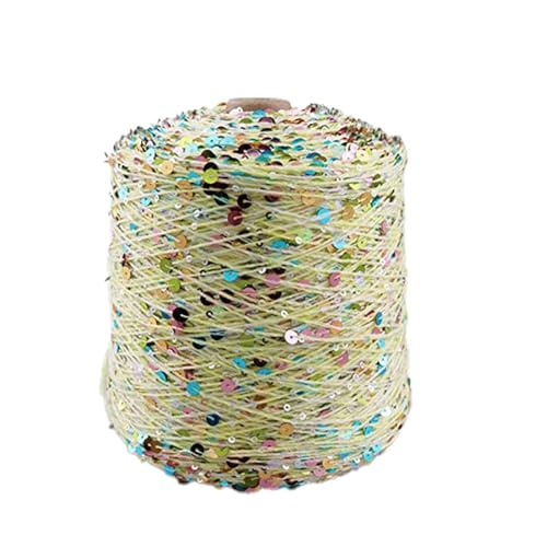 Glitzer-Strickgarn Pailletten-Theread 50G/140M Baumwollgarn 6/3 Mm Glitzerndes Garn Pailletten-Theread Accessoires Fantasy-Garn Spitzengarn Kunstgarn 4Pc A-8 von UGEFKMQ