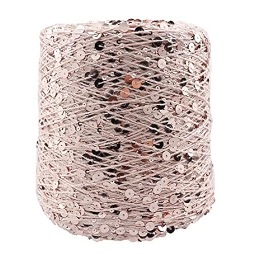 Glitzergarn Pailletten-Theread 50G/140M Baumwollgarn 6 Mm/3 Mm Spezielles Paillettengarn Diy-Kleidungszubehör Stoffpuppen-Strickgarn 4Pc A-13 von UGEFKMQ