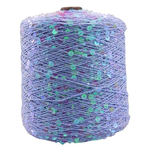 Glitzerndes Garn 50G Sparkle Yarn 140M Baumwollgarn 6Mm+3Mm Lame Yarn Pailletten-Theread-Zubehör Art Yarn 2Pc A-12 von UGEFKMQ