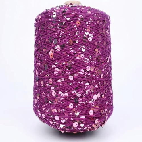 Glitzerndes Garn Glitzergarn 50G/140M 6/3 Mm Pailletten-Häkelgarn Weiß Silberfarben Glänzend Glitzerndes Strickgarn Zubehörgarn Diy Makramee Taschentuch 1Pc A- von UGEFKMQ