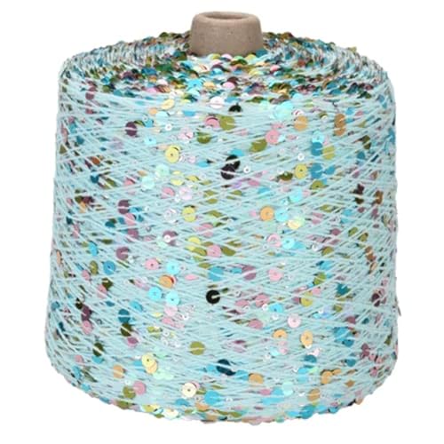 Glitzerndes Garn Pailletten-Theread 50G/140M Baumwollgarn 6 Mm/3 Mm Spezielles Paillettengarn Diy-Kleidungszubehör Stoffpuppen-Strickgarn 1Pc A-1 von UGEFKMQ