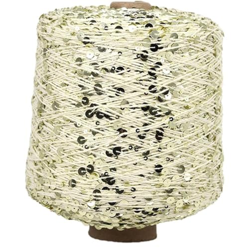 Pailletten Beilaufgarn Paillettengarn 50G/140M Baumwollgarn 6 Mm + 3 Mm Glitzerndes Garn Pailletten-Theread Diy-Theread-Zubehör 1Pc A-2 von UGEFKMQ