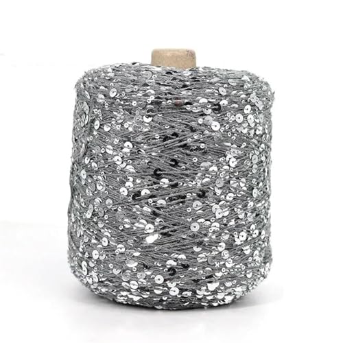 Pailletten Garn Paillettengarn 50G/140M Baumwollgarn 6 Mm + 3 Mm Spezielles Glitzerndes Garn Diy-Kleidungszubehör Stoffpuppen-Strickgarn 2Pc A-1 von UGEFKMQ