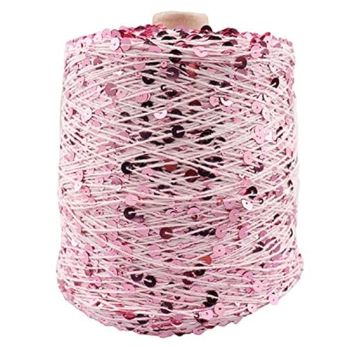 Pailletten Garn Paillettengarn 6/3 Mm Garn Stricken Häkeln 50G/Knäuel/140 M Baumwollgarn Diy Häkeltasche Stoff Zubehörgarn 4Pc A-7 von UGEFKMQ