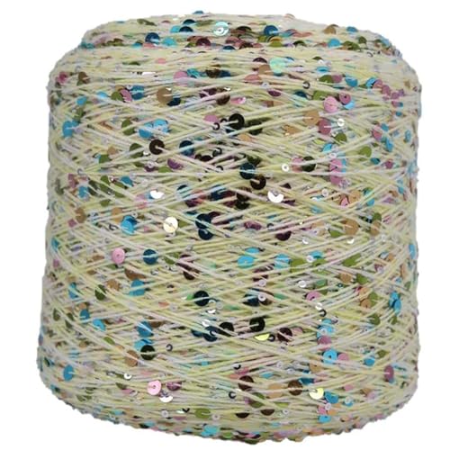 Pailletten-Garn Strickgarn 50G/140M Pailletten-Häkelgarn Spezielles Paillettengarn 6 Mm + 3 Mm Diy-Kleidungszubehör Stoffpuppen-Strickgarn 1Pc A-1 von UGEFKMQ