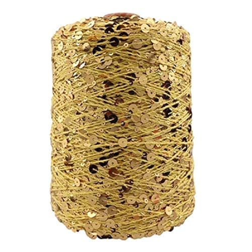 Pailletten-Strickgarn Pailletten-Theread 50G/140M Baumwollgarn 6 Mm/3 Mm Spezielles Paillettengarn Diy-Kleidungszubehör Stoffpuppen-Strickgarn 6Pc A-18 von UGEFKMQ