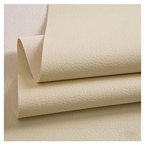 Kunstleder Polsterstoff Kaschiert Meterware MöBelstoff FüR SäMtliche Polsterarbeiten,Autos,Boote,Dekorationen 140 Cm Breit 1m Meterware Verkauft (Farbe:Grün)(Creamy-white,1.4X10m) von UGIENRHV