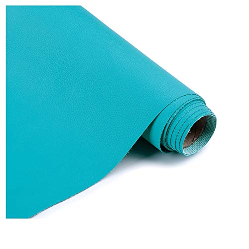 Leder Kunstleder Gewebe Leder Stoff Mit Litschi-Muster PU-Ledertuch Polsterstoff-Material 0,59mm Dick Für Taschenhut DIY Handwerk Nähen Und Dekorationen(Size:1.6x1m,Color:Gelb)(Blue,1.6X1m) von UGIENRHV