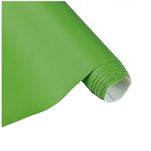 Leder Kunstleder Gewebe Leder Stoff Mit Litschi-Muster PU-Ledertuch Polsterstoff-Material 0,59mm Dick Für Taschenhut DIY Handwerk Nähen Und Dekorationen(Size:1.6x1m,Color:Gelb)(Green,1.6X1m) von UGIENRHV