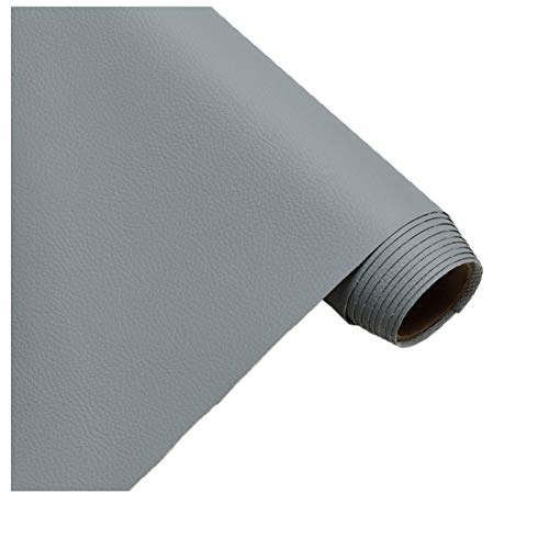 Leder Kunstleder Gewebe Leder Stoff Mit Litschi-Muster PU-Ledertuch Polsterstoff-Material 0,59mm Dick Für Taschenhut DIY Handwerk Nähen Und Dekorationen(Size:1.6x1m,Color:Gelb)(Light grey,1.6X1m) von UGIENRHV