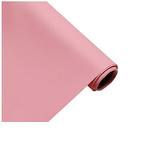 Leder Kunstleder Gewebe Leder Stoff Mit Litschi-Muster PU-Ledertuch Polsterstoff-Material 0,59mm Dick Für Taschenhut DIY Handwerk Nähen Und Dekorationen(Size:1.6x1m,Color:Gelb)(Pink,1.6X1m) von UGIENRHV