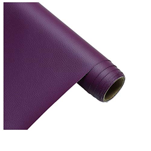 Leder Kunstleder Gewebe Leder Stoff Mit Litschi-Muster PU-Ledertuch Polsterstoff-Material 0,59mm Dick Für Taschenhut DIY Handwerk Nähen Und Dekorationen(Size:1.6x1m,Color:Gelb)(Purple,1.6X1m) von UGIENRHV