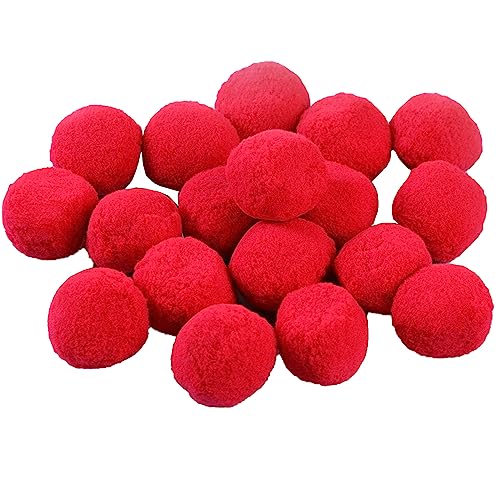 50 Stück Bunte Große Pompons,Ø5cm Pompoms zum Basteln, Elastische Pompoms Plüschbälle, Pompoms Bälle für Ostern, Weihnachten, Geburtstag Pompoms für DIY Kreative Basteln(Rot) von UGUGU