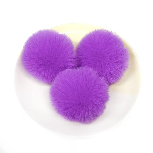 Kunstpelz Pom Pom Bälle,Pompoms,20 Stück 5cm Pompons Kunstpelz Bommel Farbige Pelzbälle mit elastischer Schlaufe für DIY Handwerk Weihnachtsdeko Tischdekoration Geburtstag Dekoration Kleidung Zubehör von UGUGU