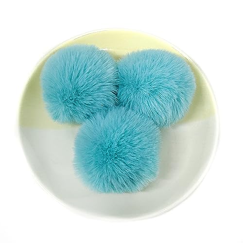 Kunstpelz Pom Pom Bälle,Pompoms,20 Stück 5cm Pompons Kunstpelz Bommel Farbige Pelzbälle mit elastischer Schlaufe für DIY Handwerk Weihnachtsdeko Tischdekoration Geburtstag Dekoration Kleidung Zubehör von UGUGU