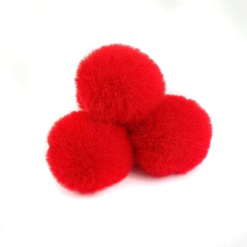 Kunstpelz Pom Pom Bälle,Pompoms,20 Stück 5cm Pompons Kunstpelz Bommel Farbige Pelzbälle mit elastischer Schlaufe für DIY Handwerk Weihnachtsdeko Tischdekoration Geburtstag Dekoration Kleidung Zubehör von UGUGU