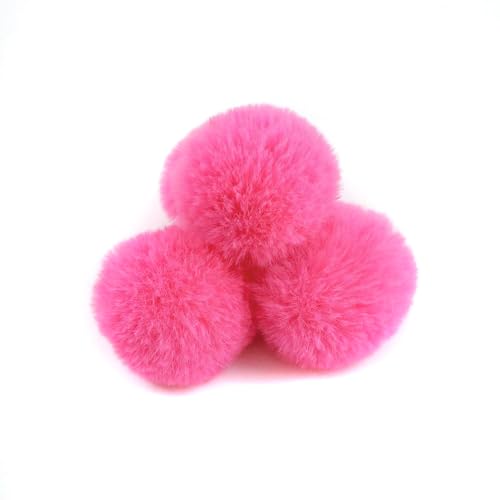 Kunstpelz Pom Pom Bälle,Pompoms,20 Stück 5cm Pompons Kunstpelz Bommel Farbige Pelzbälle mit elastischer Schlaufe für DIY Handwerk Weihnachtsdeko Tischdekoration Geburtstag Dekoration Kleidung Zubehör von UGUGU