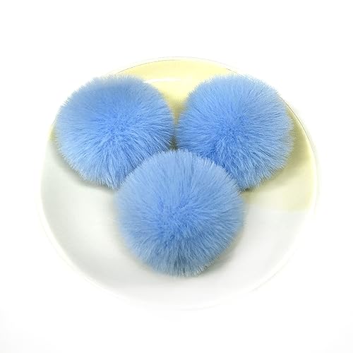 Kunstpelz Pom Pom Bälle,Pompoms,20 Stück 5cm Pompons Kunstpelz Bommel Farbige Pelzbälle mit elastischer Schlaufe für DIY Handwerk Weihnachtsdeko Tischdekoration Geburtstag Dekoration Kleidung Zubehör von UGUGU