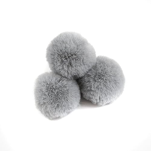 Kunstpelz Pom Pom Bälle,Pompoms,20 Stück 5cm Pompons Kunstpelz Bommel Farbige Pelzbälle mit elastischer Schlaufe für DIY Handwerk Weihnachtsdeko Tischdekoration Geburtstag Dekoration Kleidung Zubehör von UGUGU