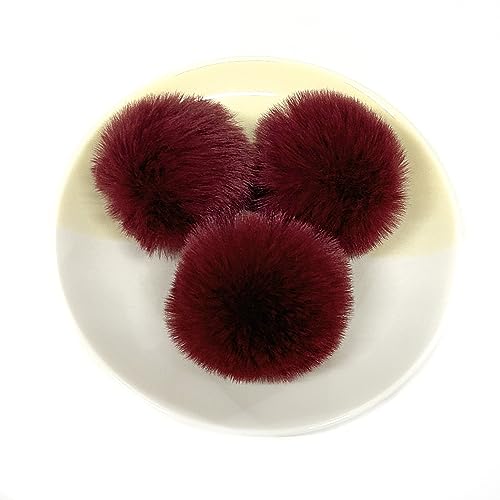 Kunstpelz Pom Pom Bälle,Pompoms,20 Stück 5cm Pompons Kunstpelz Bommel Farbige Pelzbälle mit elastischer Schlaufe für DIY Handwerk Weihnachtsdeko Tischdekoration Geburtstag Dekoration Kleidung Zubehör von UGUGU