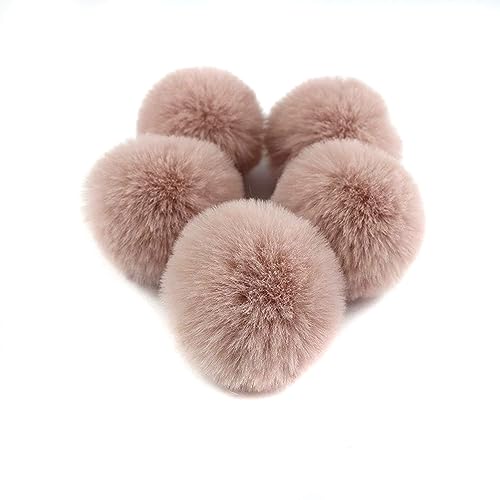 Kunstpelz Pom Pom Bälle,Pompoms,20 Stück 5cm Pompons Kunstpelz Bommel Farbige Pelzbälle mit elastischer Schlaufe für DIY Handwerk Weihnachtsdeko Tischdekoration Geburtstag Dekoration Kleidung Zubehör von UGUGU