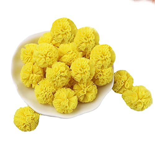 Pack of 100 Pompoms Colourful Pompoms Balls Decoration Set,Colourful Pompoms for Crafts 25mm,for Hobby Supplies and Creative Crafts,DIY Creatives for Crafting Garlands,100 Pieces(Light yellow) von UGUGU