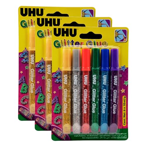 Pack Uhu 39040 - Original Glitter Glue Young Creativ von UHU