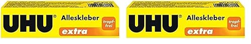 UHU Alleskleber Extra Tube, Gel-Form für extra starkes und tropffreies Kleben, 125 g (Packung mit 2) von UHU