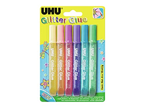 UHU Glitter Glue SHINY, Tuben 6x10ml von UHU
