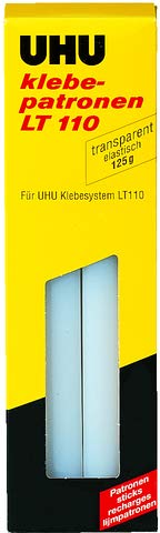 UHU Klebepatrone Low Melt, 125 g, transparent, Sie erhalten 1 Packung, Packungsinhalt: 10 Patronen von UHU