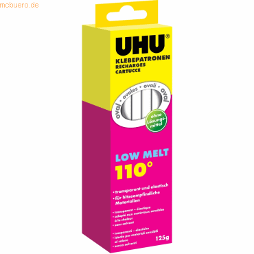 10 x UHU Klebepatrone für Klebepistole LT110 transparent VE=125g von UHU