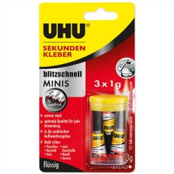 Sekundenkleber blitzschnell Minis 3x 1g von UHU